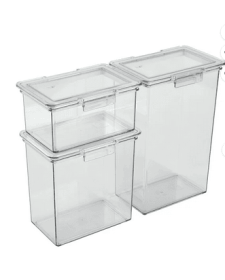 The Home Edit 3-Piece Canister Edit Food Organizer and Storage Containers, Clear