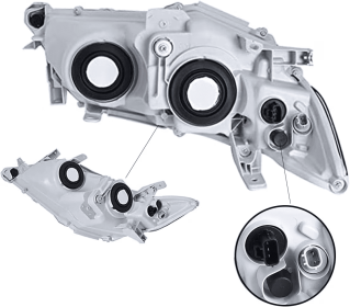 Headlamp Assembly Suitable For Dual Chrome Headlamp Replacement Including Driver Side And Passenger Side