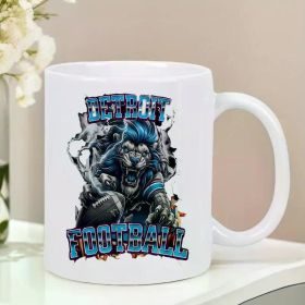 Detroit Football Ceramic Coffee Mug Durable Reusable Bowl Maker Safe, Perfect Gift for Men And Women Ideal for Hot