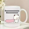 Happy Bubu Bear Ceramic Coffee Mug - Cute Cartoon Design, Durable And Reusable, Clear with Bowl Maker - Ideal