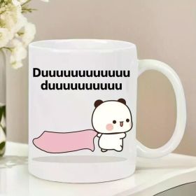 Happy Bubu Bear Ceramic Coffee Mug - Cute Cartoon Design, Durable And Reusable, Clear with Bowl Maker - Ideal