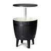 Outdoor Cooler Table, Height-Adjustable Outdoor Cool Bar w/ 10 Gallon Beer and Wine Cooler