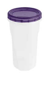 [48 Oz - Purple - 4 Pk] Large Deli Food Storage Screw And Seal Containers 48 Oz Stackable Reusable Mirowave Dishwasher Safe Quality Plastic Twist Cap
