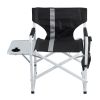 2-piece Padded Folding Outdoor Chair with Side Table and Storage Pockets,Lightweight Oversized Directors Chair for indoor, Outdoor Camping
