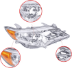 Headlamp Assembly Suitable For Dual Chrome Headlamp Replacement Including Driver Side And Passenger Side