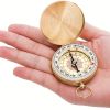 G50 Pocket Watch Vintage Flip Compass; Multi-functional Luminous Pure Copper Compass For Outdoor Mountaineering
