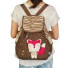 [Cute Fox] Fabric Art School Backpack Outdoor Daypack