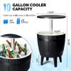 Outdoor Cooler Table, Height-Adjustable Outdoor Cool Bar w/ 10 Gallon Beer and Wine Cooler