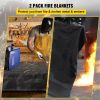 VEVOR Fire Blankets, 2 Pack Welding Blankets, 8' x 10' Fire Suppression Blanket, 1022Â°F Flame Retardant Blanket, Black Fire Emergency Blankets
