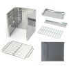 HAWOK Stainless Steel Folding Outdoor Stove with Carrying Bag and Stainless Steel Grill, 8.7"L x 7.5"W x 9.5"H, Portable Wood Burning Grill