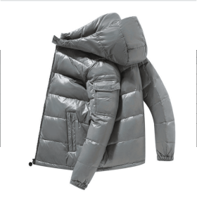 2022 Winter Men Puffer Jackets Bubble Padded Clothes Shiny Detachable Hat Warm Black Waterproof No Wash Jackets Man Down Coats (Color: C, size: XXXL)