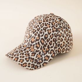 New baseball cap ladies casual neutral European and American leopard print peaked cap summer sports sunscreen sun hat (Color: Beige)