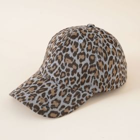 New baseball cap ladies casual neutral European and American leopard print peaked cap summer sports sunscreen sun hat (Color: Gray)