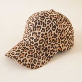 New baseball cap ladies casual neutral European and American leopard print peaked cap summer sports sunscreen sun hat (Color: Khaki)