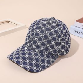 New fashion baseball cap female cross-border Amazon European and American style men and women couple peaked cap street embroidery hip hop hat (Color: Navy Blue)