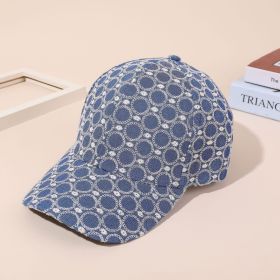 New fashion baseball cap female cross-border Amazon European and American style men and women couple peaked cap street embroidery hip hop hat (Color: Blue)