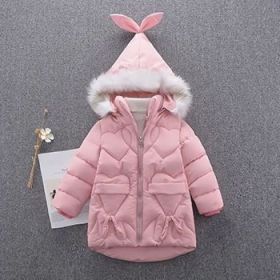 2022 Winter Down Jacket For Girls Coat Waterproof Shiny Hooded Children Outerwear Clothing 5-14 Year Teenage Kids Parka Snowsuit (Color: Pink2, size: 5)