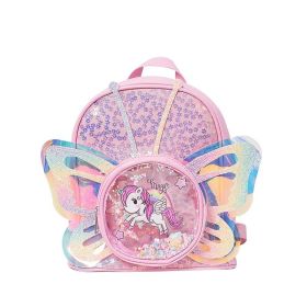 Toddlers Backpack Cartoon Unicorn Schoolbag (Color: Pink)