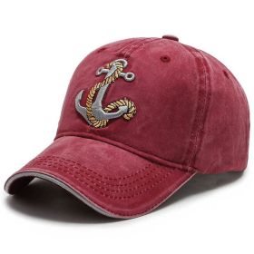 Hats for men and women baseball caps Tidy summer casual versatile cap black students sunscreen sun hat (Colour: Red)