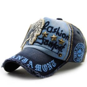 Sun visor hats for men and women; willow nails; casual letters; baseball caps; worn outdoor cap (Colour: Dark Blue)