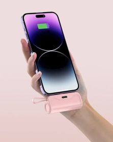 PowerKey â€“ Keychain 2 in 1 Power Bank With Dual Charging Cord (Color: Pink)