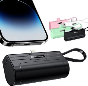 PowerKey â€“ Keychain 2 in 1 Power Bank With Dual Charging Cord (Color: Black)