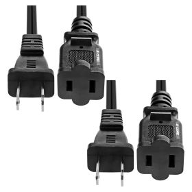 5 Core AC Power Cord 10 Ft ? 2 Prong Extension Adapter ? 16AWG/2C 125V 13A ? US Polarized Male to Female Outlet Extension Cable Black- EXC BLK 10FT (size: 10 Feet 2 pieces)
