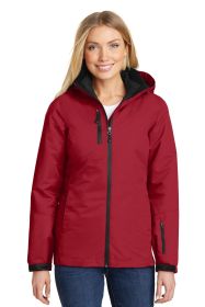 Port Authority Ladies Vortex Waterproof 3-in-1 Jacket L332 (Color: Rich Red/ Black, size: L)