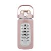 Glass Water Bottle Sports Water Bottle Motivational Water Bottle Water Intake Tracker Bottle with Straw Time Marker Silicone Sleeve Handle for Gym Wor