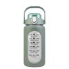 Glass Water Bottle Sports Water Bottle Motivational Water Bottle Water Intake Tracker Bottle with Straw Time Marker Silicone Sleeve Handle for Gym Wor
