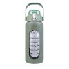 Glass Water Bottle Sports Water Bottle Motivational Water Bottle Water Intake Tracker Bottle with Straw Time Marker Silicone Sleeve Handle for Gym Wor