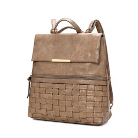 MKF Collection Alba Women Convertible Backpack Bag Vegan Leather Bookbag Handbag Travel Daypack Bag By Mia K (material: Vegan Leather, Color: Taupe)