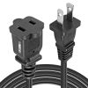5 Core AC Power Cord 10 Ft ? 2 Prong Extension Adapter ? 16AWG/2C 125V 13A ? US Polarized Male to Female Outlet Extension Cable Black- EXC BLK 10FT