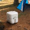 Outsunny Portable Toilet for Adults 5.3 Gallon, Porta Potty with Level Indicator, T-Type Water Outlets and Anti-Leak Handle Pump for Camping, Boating