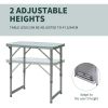 Outsunny 23" Folding Camping Table with Height Adjustability, Lightweight Portable Table with Carry Handle, Outdoor Folding Table Camping Accessories