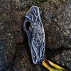 Wolf Handle Non-Slip Pocket Knife â€“ Compact Folding EDC Knife with Carabiner Clip, Cool Box Cutter, Perfect Gift for Men