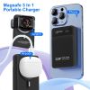 10000mAh Magsafe 3 In 1 Portable Charger PD22.5W Magnetic Fast Charger Fast Charging Power Bank Fit For IOS Phone 15/14 Samsung Galaxy S24 And More